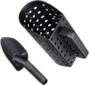 1 Set Gold Rush Tool Metal Detecting Sand Scoop Beach Shovel Beach Sand Scoop Tool Bag Digging Tools Treasure Detecting Scoop Tools Underwater Treasure Scoop Tool Spoon, 25X10X10CM, Black