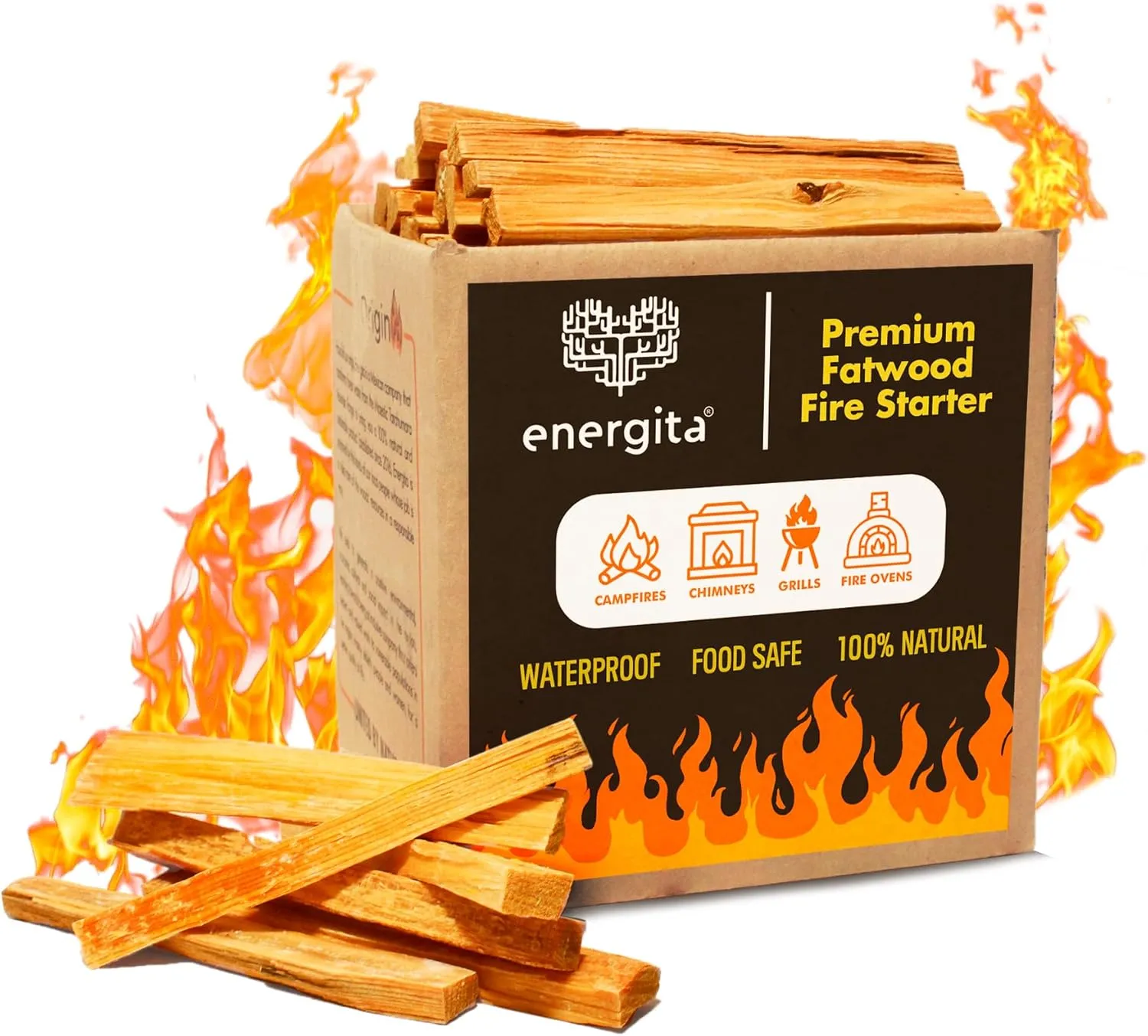 10 lbs Premium Fatwood Fire Starter Sticks, Instant Fire Starter for Camping, Fire Pit, Grilling, Fireplaces & Wood Stoves, Start a Fire with 1 Stick, Waterproof Camping Essential Equipment
