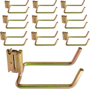 10 Pack E Track Heavy Duty Shovel Hanger, Large Steel Tool Hook Double J Hook for Store Long Handled Tools in Trailers, Trucks, Vans, Warehouses, Garages, Workshop, Garden Tools Organizers Storage