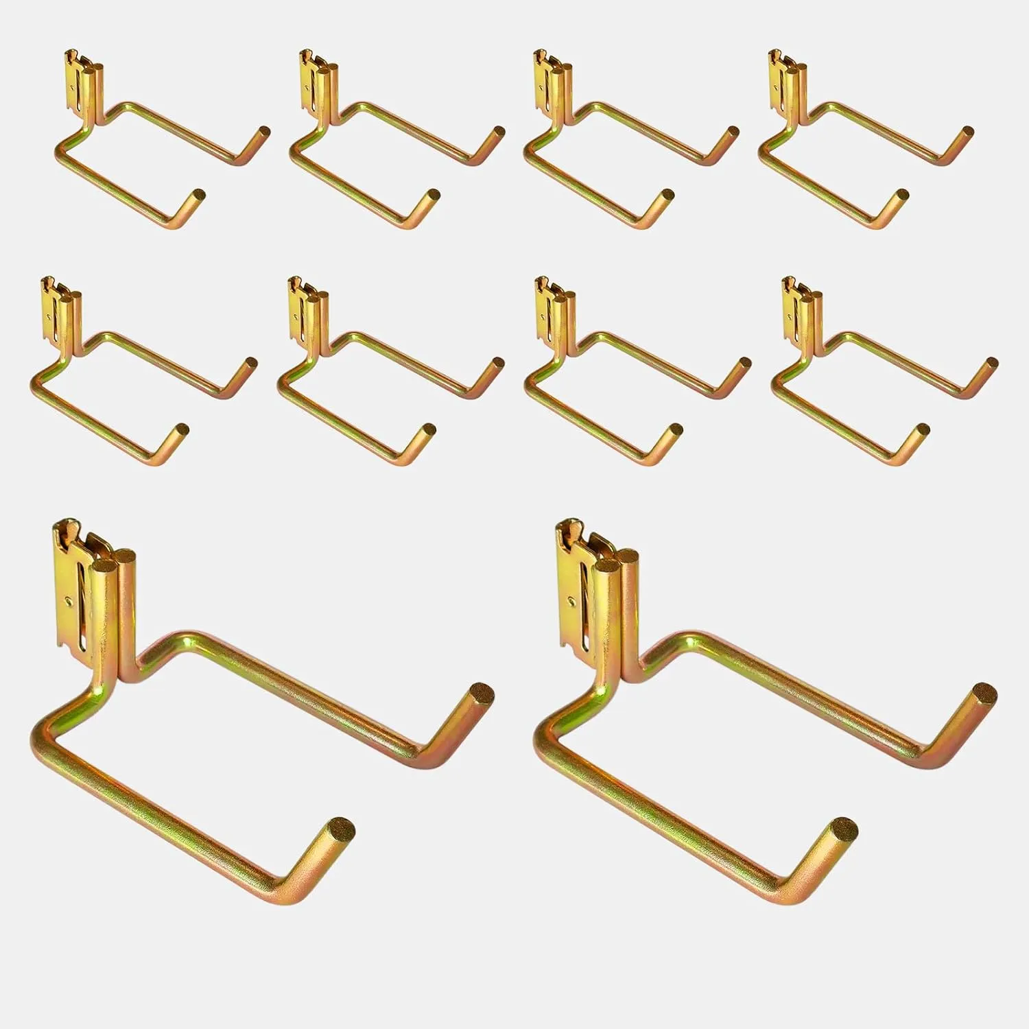 10 Pack E Track Heavy Duty Shovel Hanger, Large Steel Tool Hook Double J Hook for Store Long Handled Tools in Trailers, Trucks, Vans, Warehouses, Garages, Workshop, Garden Tools Organizers Storage
