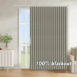 100% Blackout Doorway Curtains Accordion Doors for Doorway Curtains Applicable Patio Door Curtain Sliding Door Curtains Sliding Door Blinds Closet Curtains(Grey 98" W x 78" L) 1 Panel
