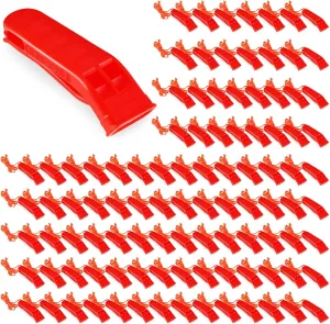 100 Pieces Emergency Whistles with Lanyard Safety Survival Whistles Loud Blast for Safety Camping Hiking Boating Hunting Survival Rescue Signaling