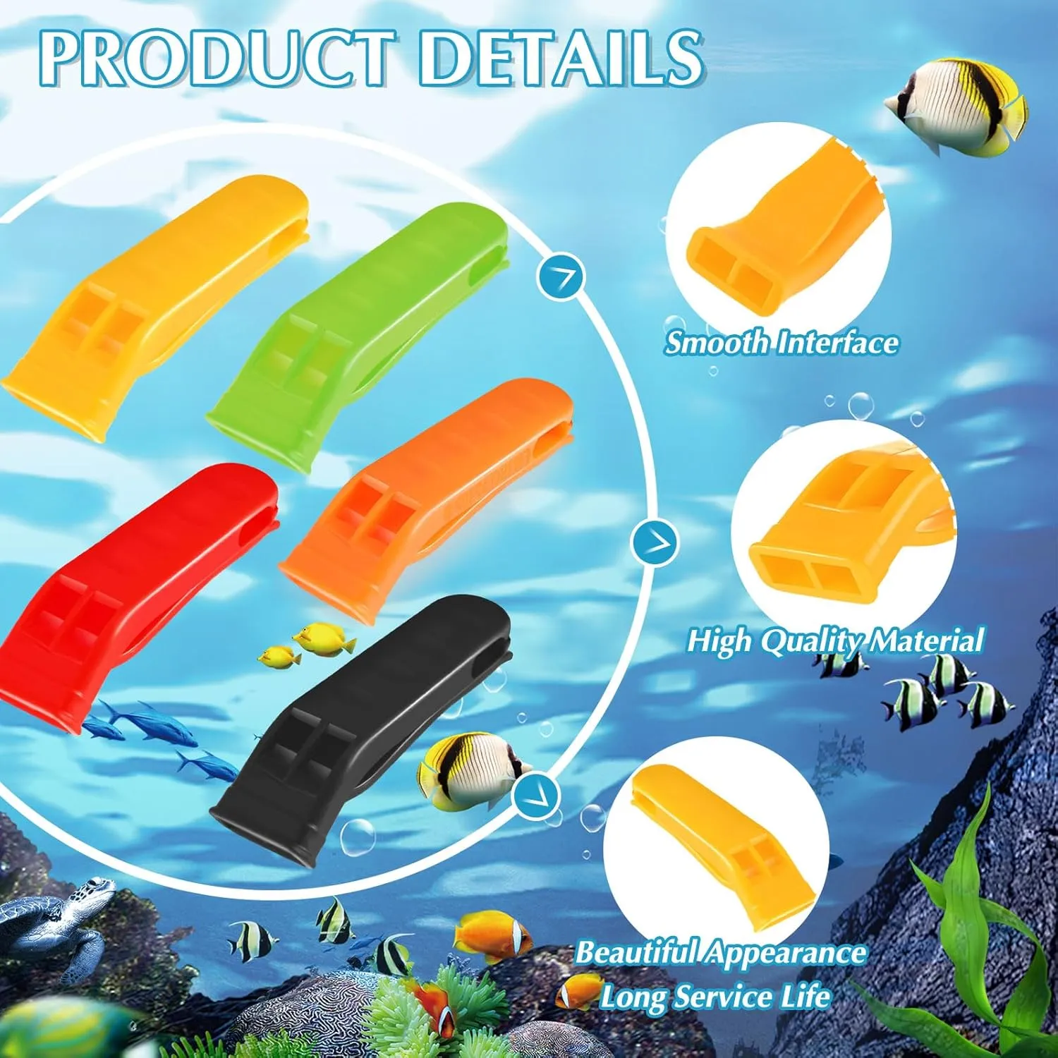 100 Pieces Emergency Whistles with Lanyard Safety Survival Whistles Loud Blast for Safety Camping Hiking Boating Hunting Survival Rescue Signaling