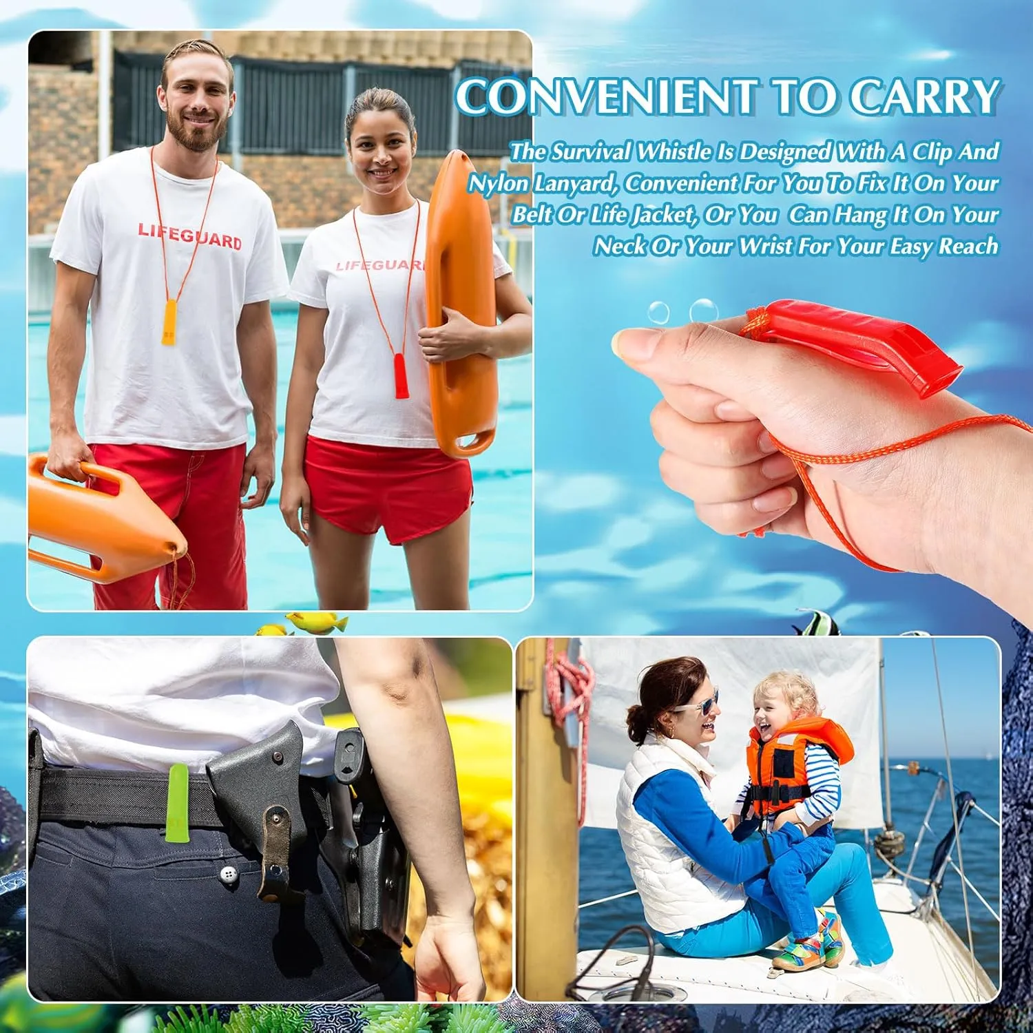 100 Pieces Emergency Whistles with Lanyard Safety Survival Whistles Loud Blast for Safety Camping Hiking Boating Hunting Survival Rescue Signaling
