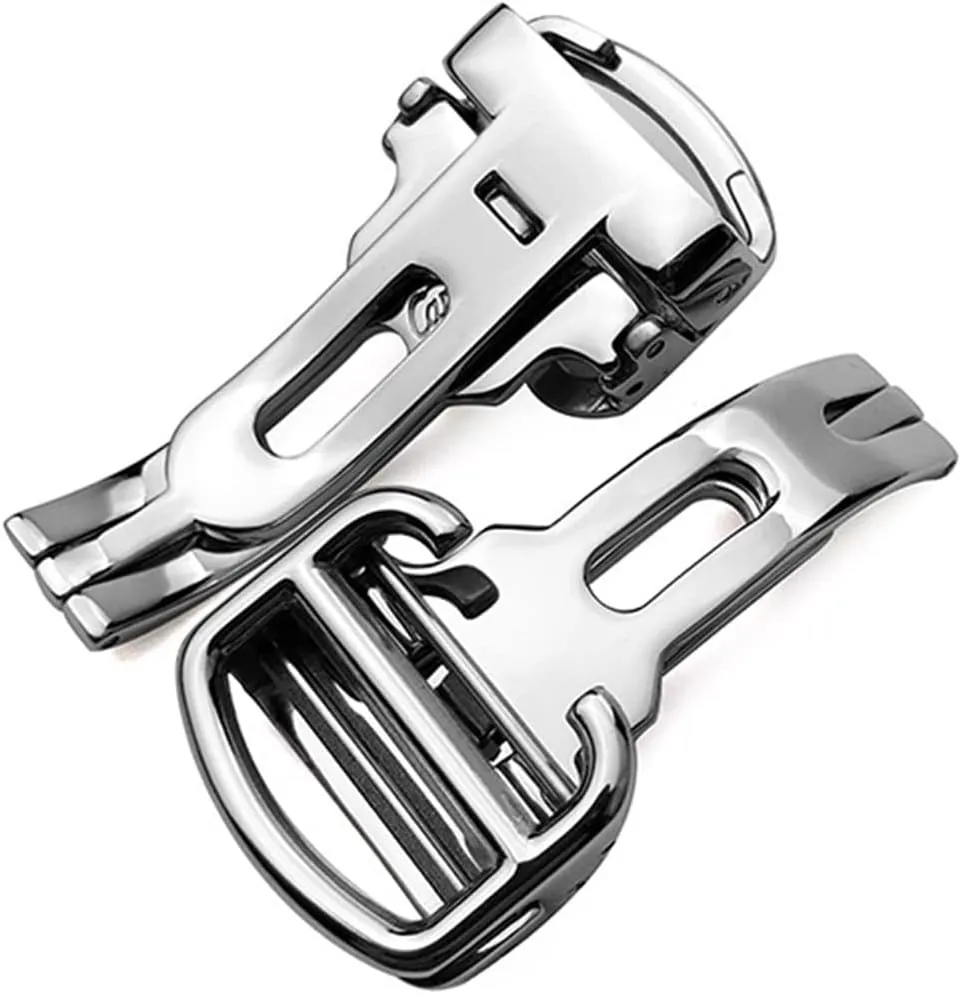 12mm, 14mm, 16mm, 18mm, 20mm 316L Fine Steel Brushed Butterfly Folding Watch Buckle For Cartier Blue Balloon