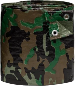 12'x16' Multipurpose Camouflage Poly Tarp with Aluminum Grommets and Reinforced Edges & Corners, Waterproof, UV Resistant 5 Mil Protective Cover for Camping, Hunting, Outdoor Use