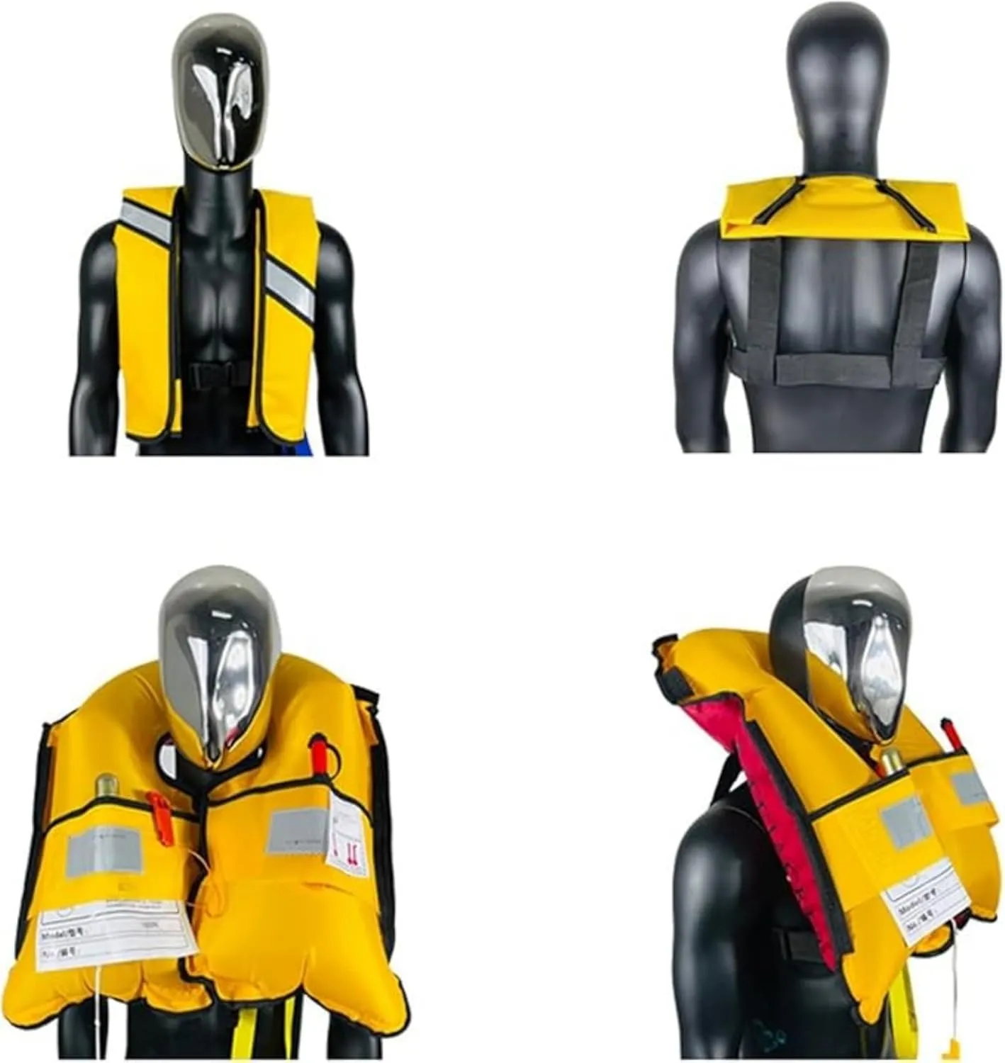 150N Automatic Inflatable Life Jacket – Adjustable Nylon Swim Vest with CO2 Inflation, Reflective Strips & Safety Buckle