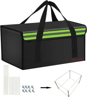 15.8"x9.8"x9.8" With support Ebike Battery Safe Bag Fireproof Charging Bag Large Capatity for Lipo Battery Pack Storage Charging Transport, Home Office Travel Fireproof Safe Storage Pouch