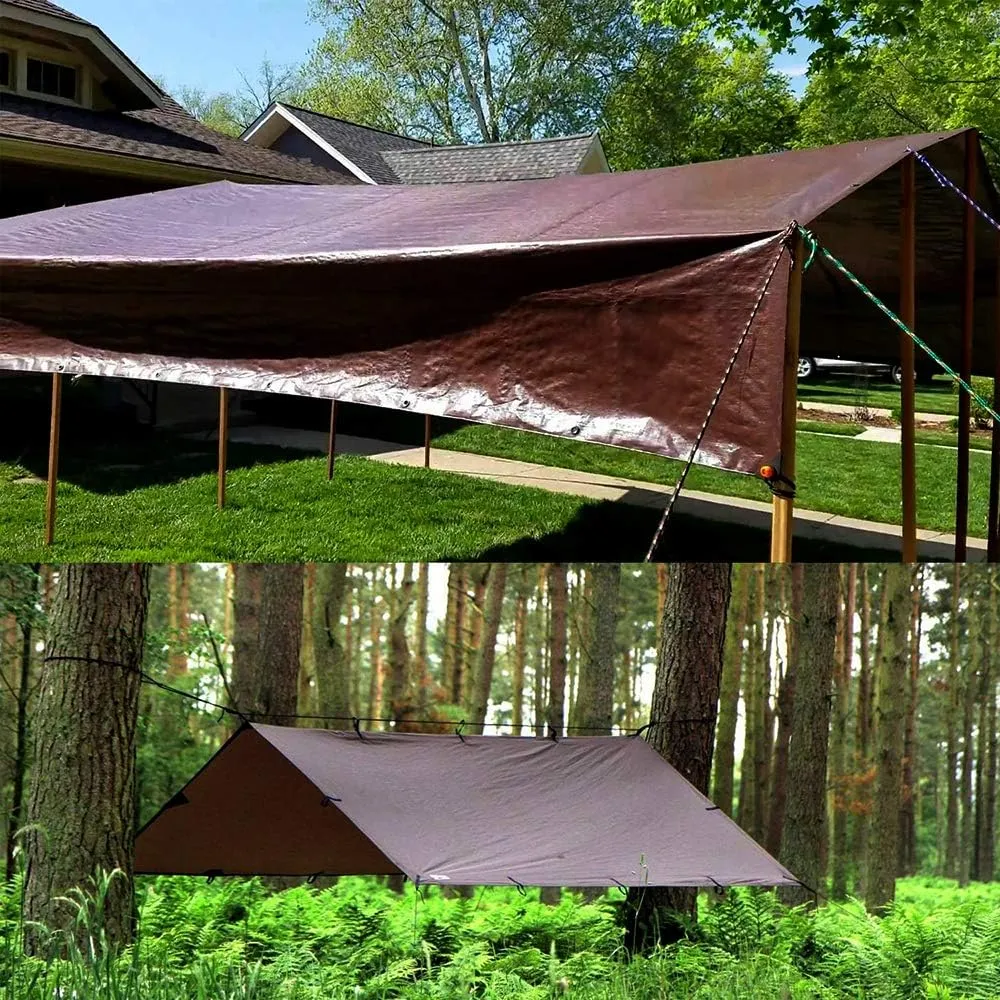 16 Mil 12x24FT Multi Purpose Tarp Cover Waterproof with Reinforced Edges Heavy Duty Tarpaulin Cover UV & Rip Resistant Boat RV Canopy Camping Tent Tarp Shelter Cover