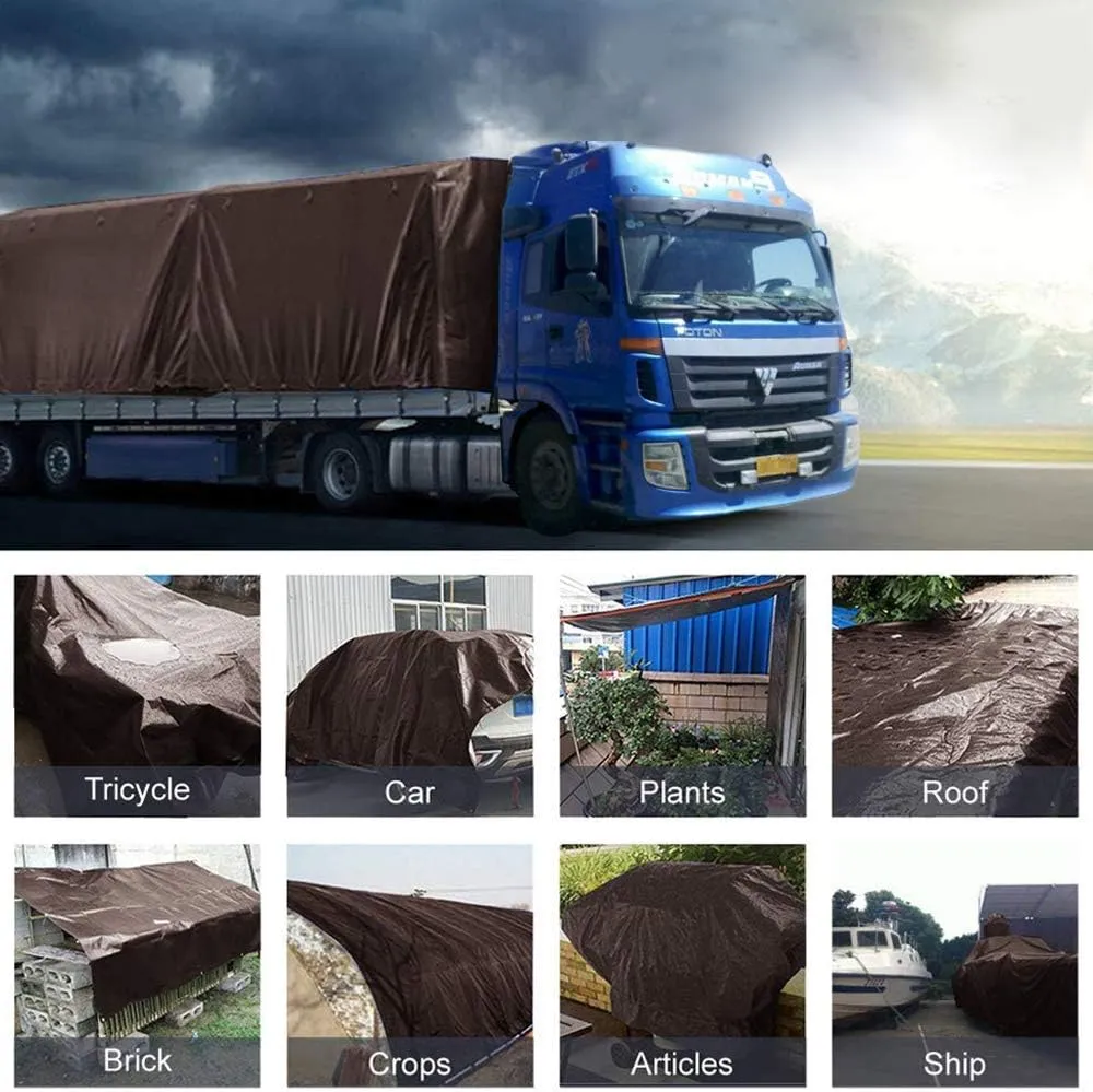 16 Mil 12x24FT Multi Purpose Tarp Cover Waterproof with Reinforced Edges Heavy Duty Tarpaulin Cover UV & Rip Resistant Boat RV Canopy Camping Tent Tarp Shelter Cover