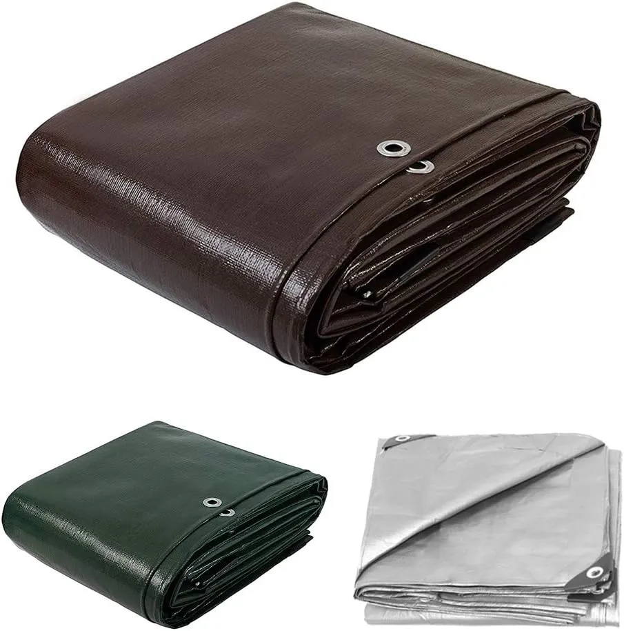 16 Mil 12x24FT Multi Purpose Tarp Cover Waterproof with Reinforced Edges Heavy Duty Tarpaulin Cover UV & Rip Resistant Boat RV Canopy Camping Tent Tarp Shelter Cover