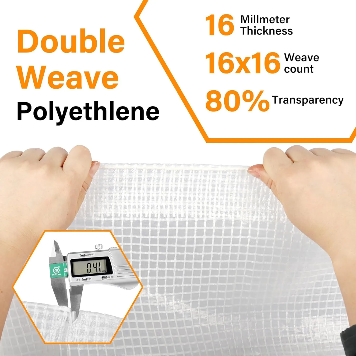 16 Mil Greenhouse Cover,Clear Plastic Tarps Heavy Duty Waterproof 10x20,UV Resistant Poly Clear Tarps with Grommets, Greenhouse Heavy Duty Tarp for Gardening, Farming, Nursery, Garden