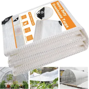 16 Mil Greenhouse Cover,Clear Plastic Tarps Heavy Duty Waterproof 10x20,UV Resistant Poly Clear Tarps with Grommets, Greenhouse Heavy Duty Tarp for Gardening, Farming, Nursery, Garden