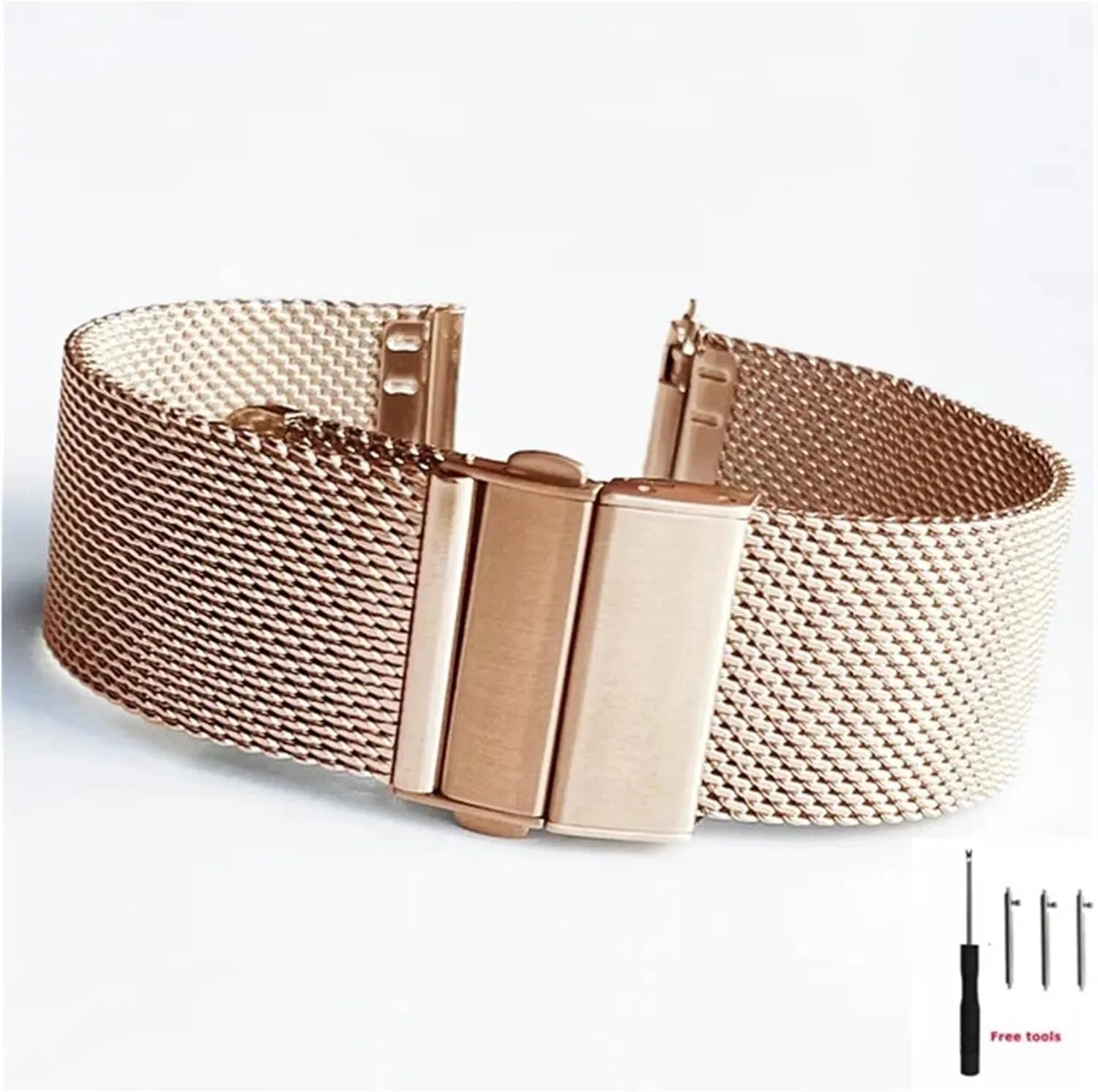 16mm 18mm 20mm 22mm Quick Release Mesh Milanese Loop Watch Band Stainless Steel Metal Folding Buckle Wrist Strap Accessories