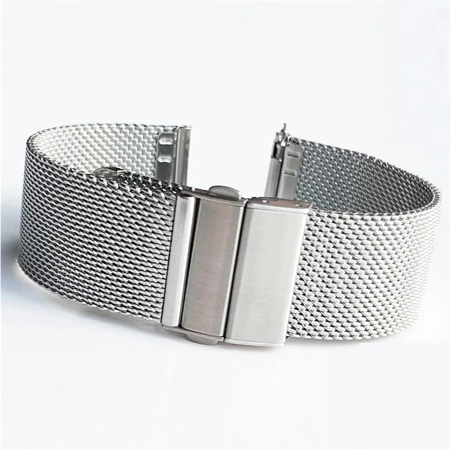 16mm 18mm 20mm 22mm Quick Release Mesh Milanese Loop Watch Band Stainless Steel Metal Folding Buckle Wrist Strap Accessories