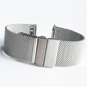 16mm 18mm 20mm 22mm Quick Release Mesh Milanese Loop Watch Band Stainless Steel Metal Folding Buckle Wrist Strap Accessories
