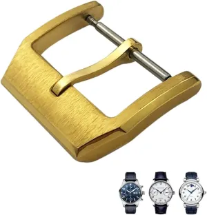 18mm 20mm 316L Stainless Steel Deployment Buckle for IWC Pilot Mark Portugieser Rose Gold Rubber Leather Watchband Folding Clasp (Color : Gold 3, Size : 18mm)
