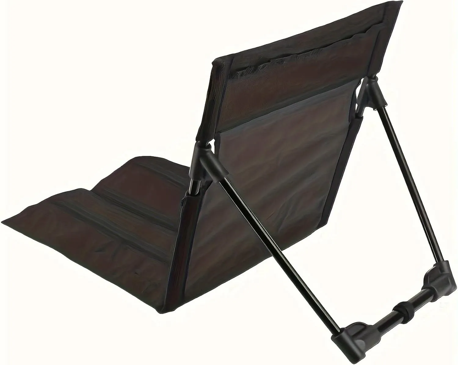1pc Portable Iron Ottoman, Foldable Beach Chair, Black Outdoor Seating, Low Maintenance, Manual Setup, Ideal for Picnic, Travel, Beach, Park, and Sports Events (Black)