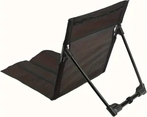 1pc Portable Iron Ottoman, Foldable Beach Chair, Black Outdoor Seating, Low Maintenance, Manual Setup, Ideal for Picnic, Travel, Beach, Park, and Sports Events (Black)