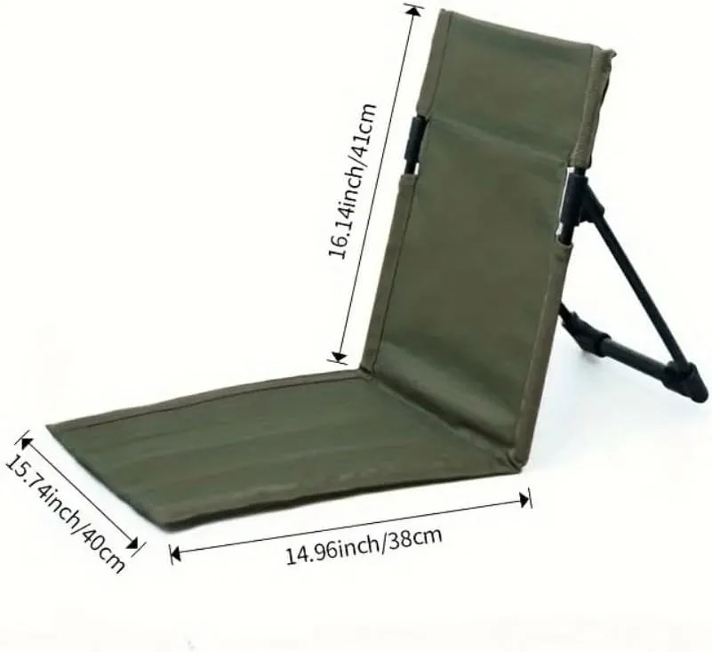 1pc Portable Iron Ottoman, Foldable Beach Chair, Black Outdoor Seating, Low Maintenance, Manual Setup, Ideal for Picnic, Travel, Beach, Park, and Sports Events (Black)