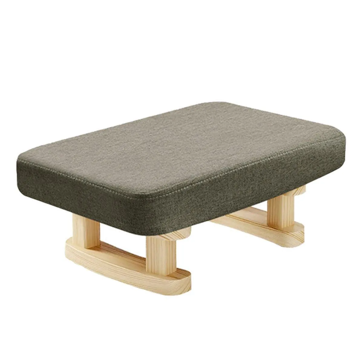 1PC Small Solid Wood Fabric Stool Creative Retro Footstool for Living Room Seat