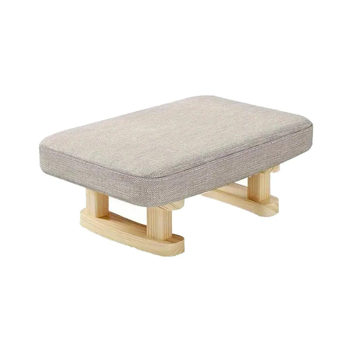 1PC Small Solid Wood Fabric Stool Creative Retro Footstool for Living Room Seat