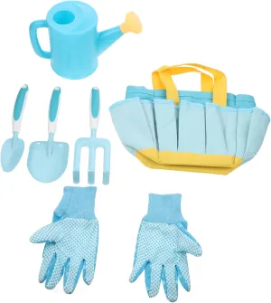 1Set Gardening Tools Plastic Gardening Kit for Shovel Rake Watering Can and Storage Bag Fun Outdoor Gardening for Boys