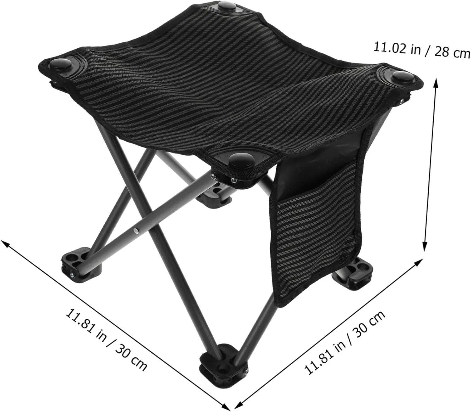 1set Portable Folding Camping Chair with Side Pocket Lightweight Outdoor Stool for Fishing Hiking Travel and Stable Design Quick Setup