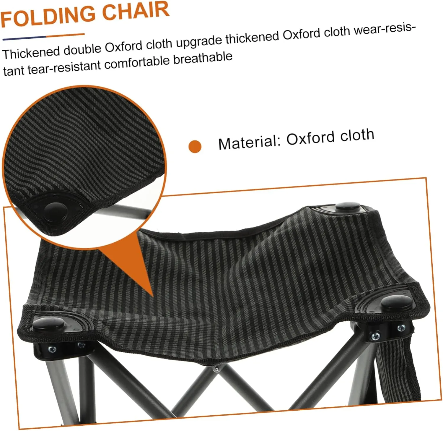 1set Portable Folding Camping Chair with Side Pocket Lightweight Outdoor Stool for Fishing Hiking Travel and Stable Design Quick Setup