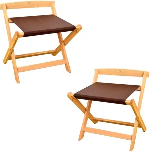 2 Pack Classic Luggage Rack - Foldable Suitcase Rack, with Wall Protection Suitcase Stand, Made of Solid Hardwood, Easy to Assemble, for Home, Bedroom and Travel (Color : Wood)