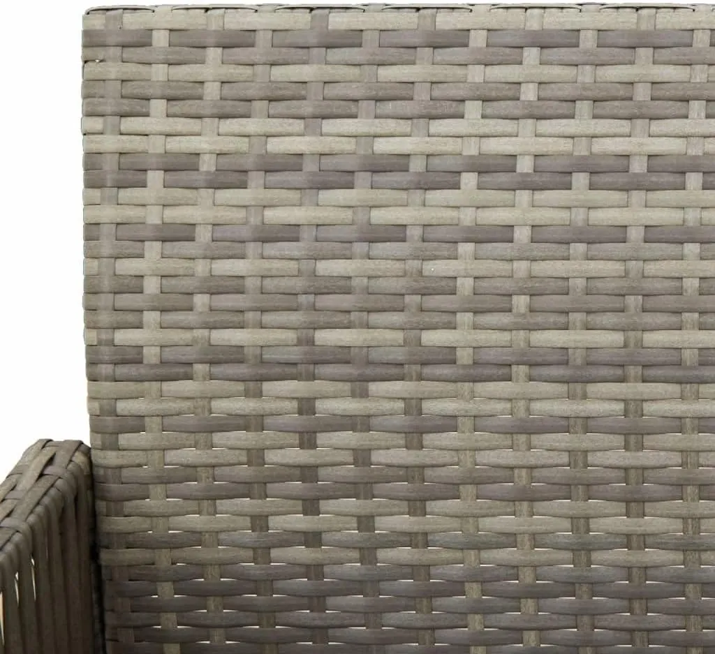 2-Pack Gray PE Rattan Outdoor Bar Stools with Steel Frame, Patio Furniture Set of 2 Chairs for Backyard Deck Poolside Dining, 31.5" Seat Height, All-Weather Durable Lounge Chairs