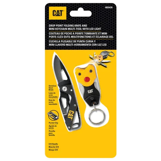 2 Piece Folding Knife and Keychain Set