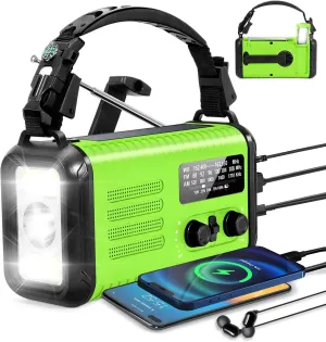 20000mAh/74000mWh Portable Emergency Weather Radio (Condor 1) NOAA/AM/FM with USB/Solar/Hand Crank Charging Battery Operated SOS Alarm & Flashlight for Indoor/Outdoor Emergencies Survival Supplies