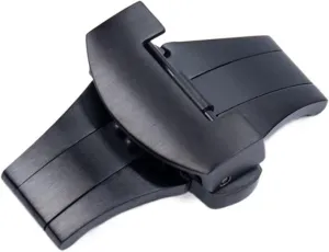 22mm Watch Accessories Stainless Steel Buckle Double Press Butterfly Buckle Fit for Panerai Strap Folding Clasp (Color : Black Buckle, Size : 22mm PAM Mark)
