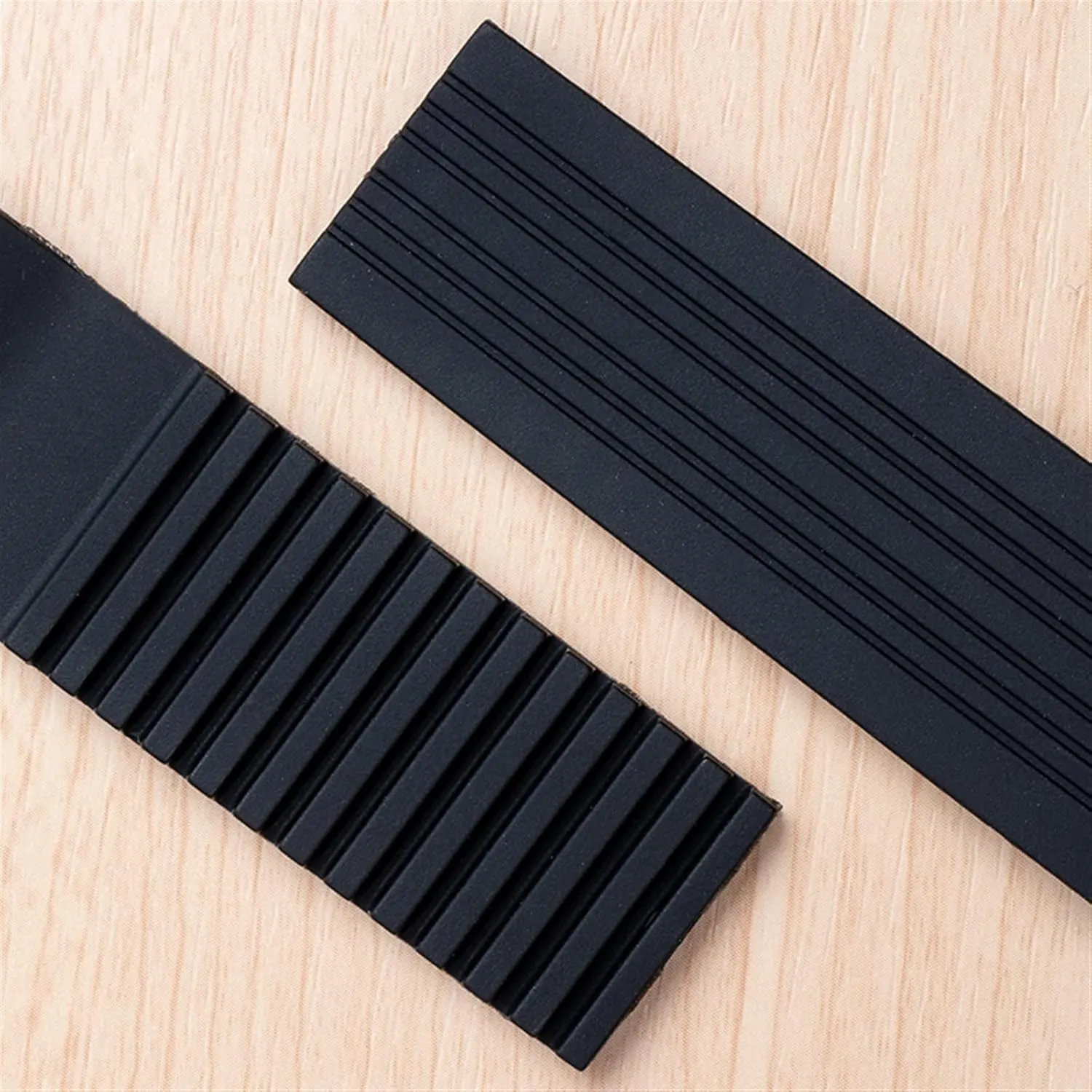 22x20mm Diver and Marine Waterproof Soft Silicone Rubber Watchband Wrist Watch Band Belt for Ulysse Nardin Strap Folding Buckle (Color : Blue blk Link, Size : 22MM)