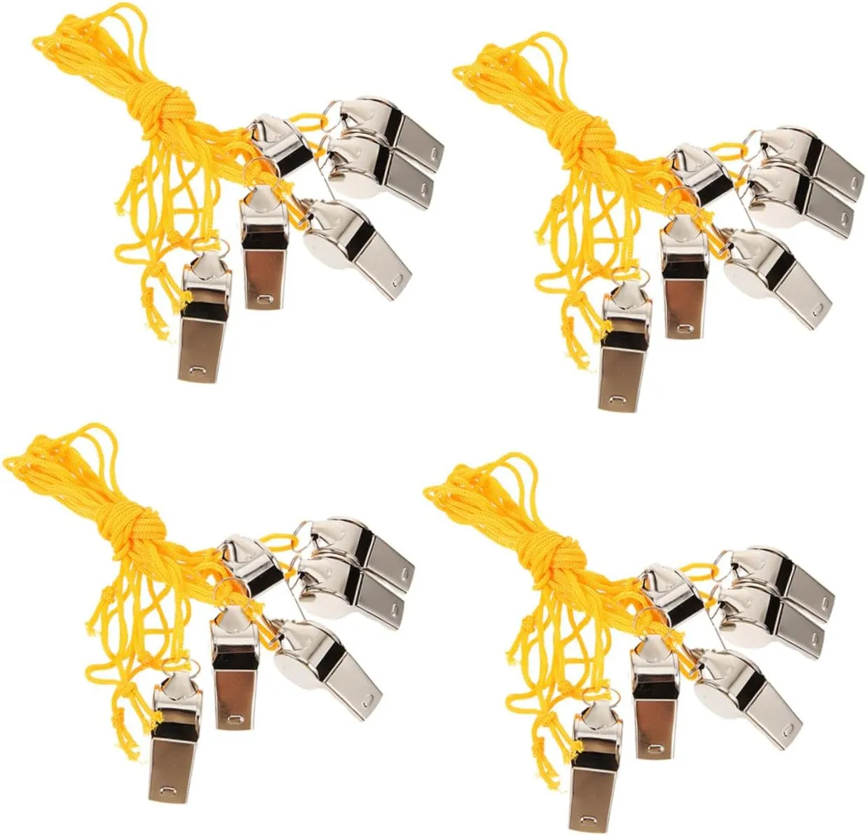 24pcs Safety Whistles Lanyards for Emergency Sports Use Loud Survival Whistles for Hiking Camping Refereeing Portable Design