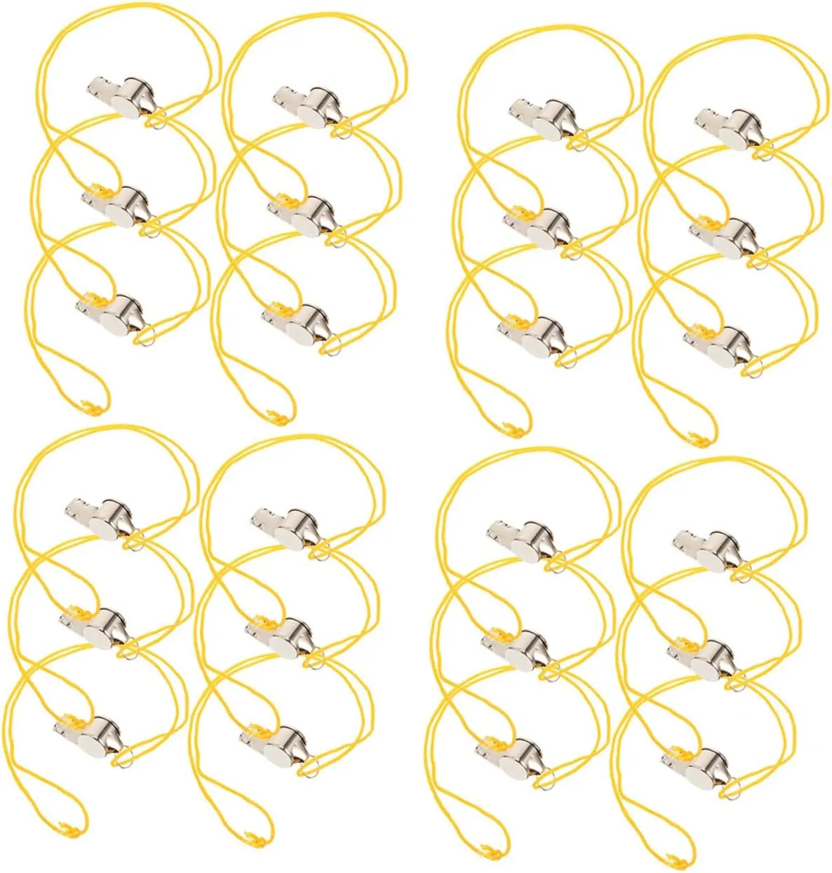 24pcs Whistles for Referees and Emergencies Loud Survival Whistles for Camping Hiking and Sports Easy to Carry Lanyard Outdoor Safety Signal