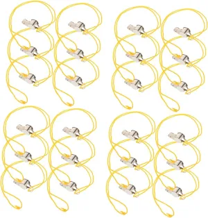 24pcs Whistles for Referees and Emergencies Loud Survival Whistles for Camping Hiking and Sports Easy to Carry Lanyard Outdoor Safety Signal