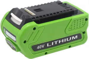29472 40V 4.0Ah Battery Replacement for GreenWks 40V Battery 29472 29462 2901319 29252 20202 22262 25312 25322 20642 22272 27062 21242 G-Max Cordless Power Tools