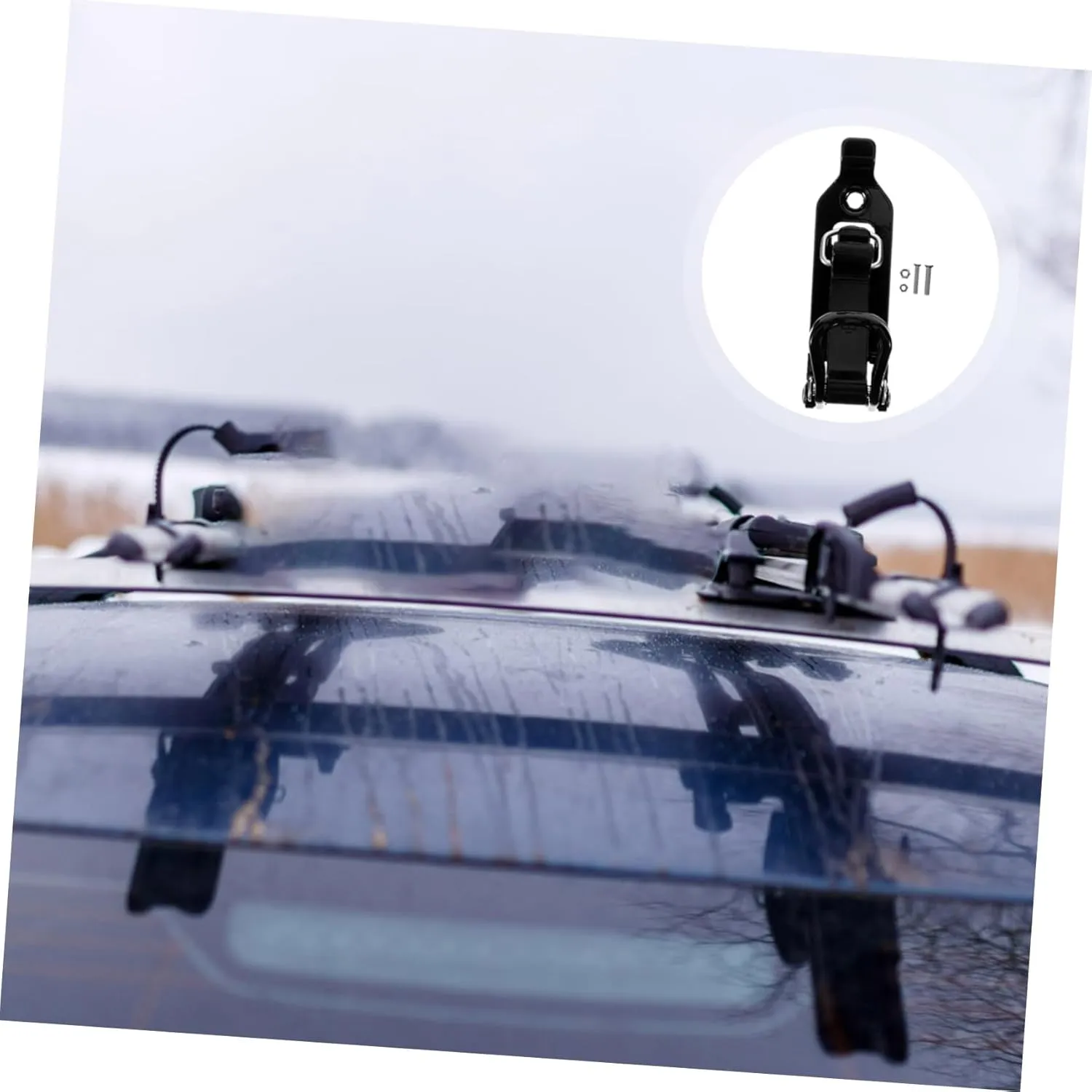 2sets Shovel Mount for Roof Car Metal Shovel Clamp Multi-Functional Clamp Stand for Roof Rack 2pcs*2
