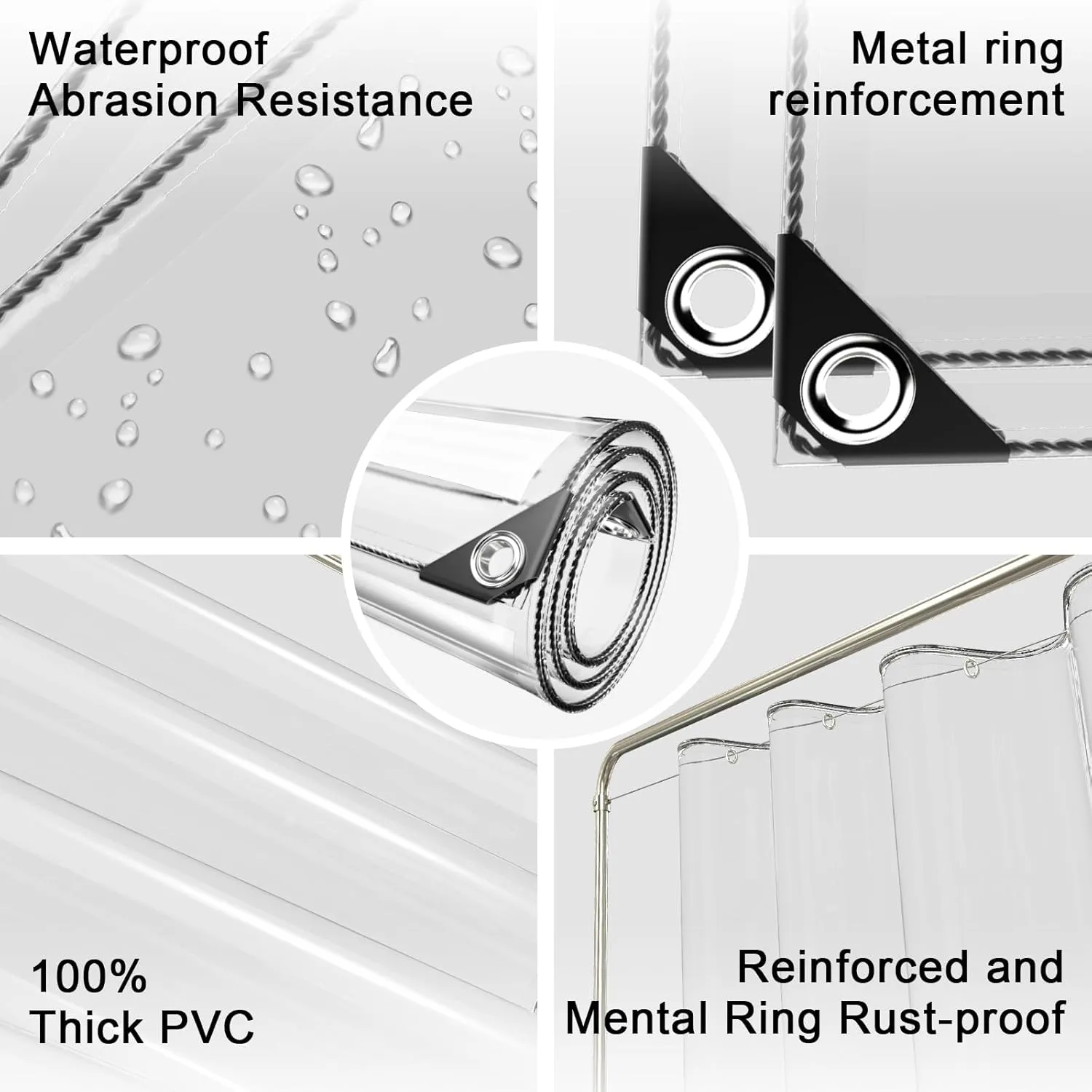 3 x 10 ft Clear Waterproof Tarp, PVC 11.8 Mil Tarpaulin with Grommets and Cable Tie, Duty Heavy Tear Resistant Cover for Camping, Plants Greenhouse, Cars, Patio and Pavilion