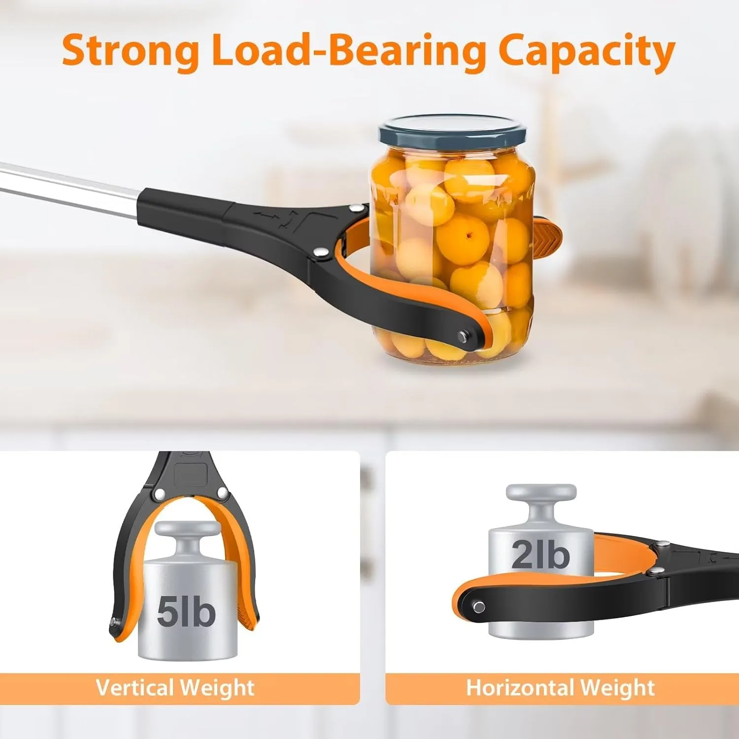 32" Grabber Reacher Tool, 2-Pack Foldable Reacher Grabber Pickup Tool with 360° Rotating Jaw & Magnet, Trash Picker Upper Grabber, Lightweight Grabbers for Seniors Heavy Duty