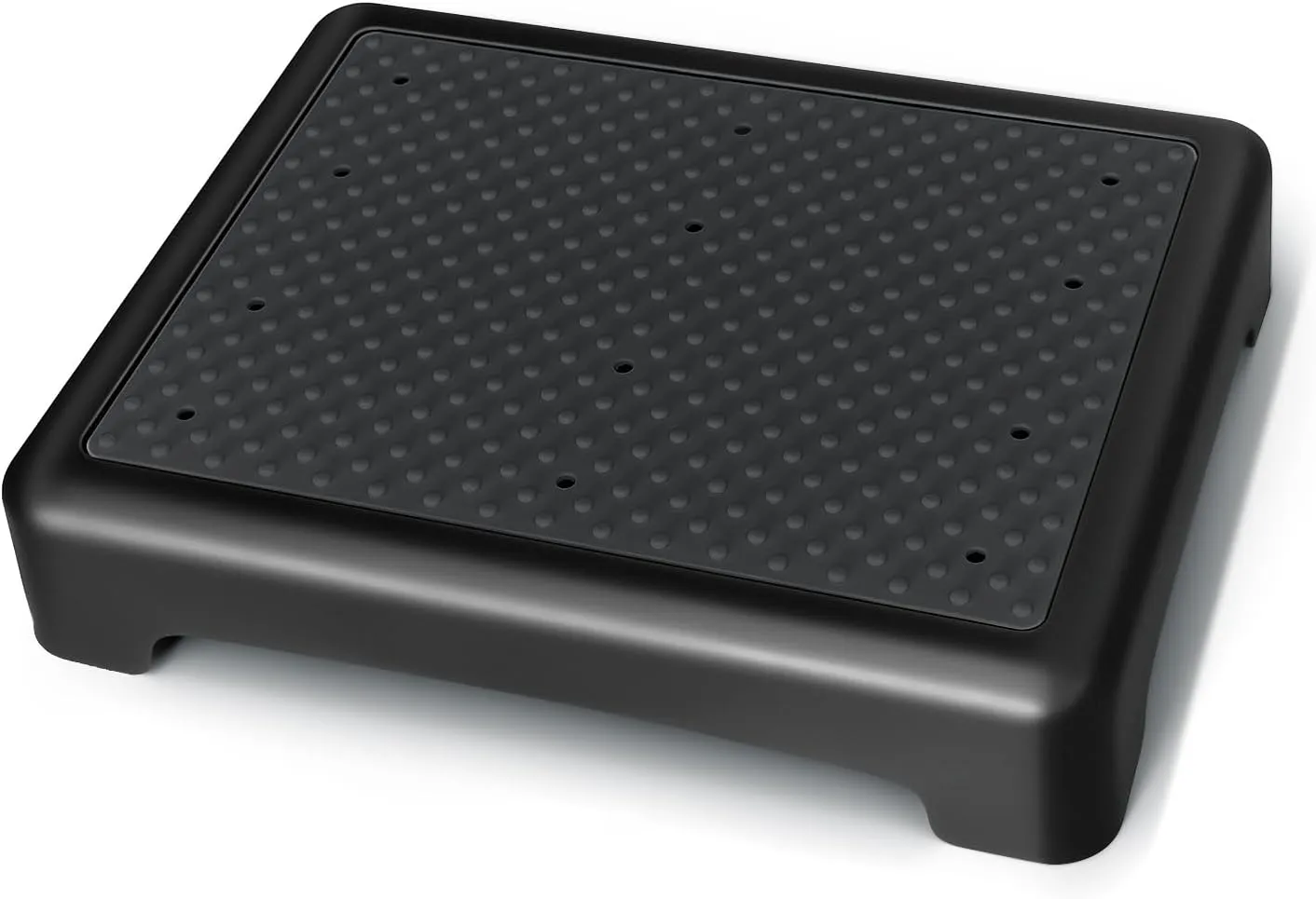 3.35'' Step Stool – 600lb Capacity Sturdy Lightweight Non-Slip Step Stools for Seniors, Kids & Adults | Wide Mobility Step Stool for Bedside, Car, Kitchen, Bathroom & Daily Use（Black-Black）