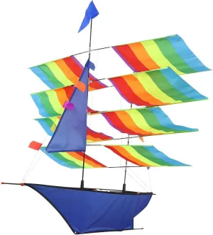 3D Huge Rainbow Sailboat Kite for Outdoor Sports and Children's Game Activity