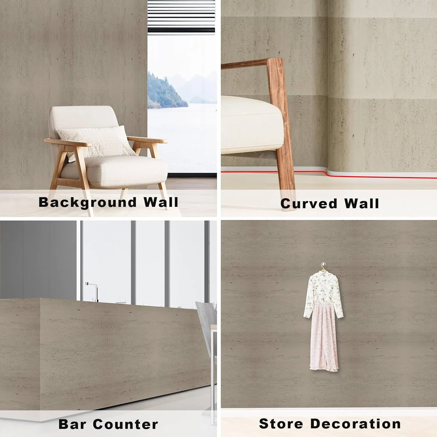 3D Wall Panels - 4PCS 47.2"x23.6" Faux Stone Wall Covering - MCM Modified Clay Material for Home Art, Accent Brick, Modern Exterior/Interior Decoration, Covering 31 sq.ft White