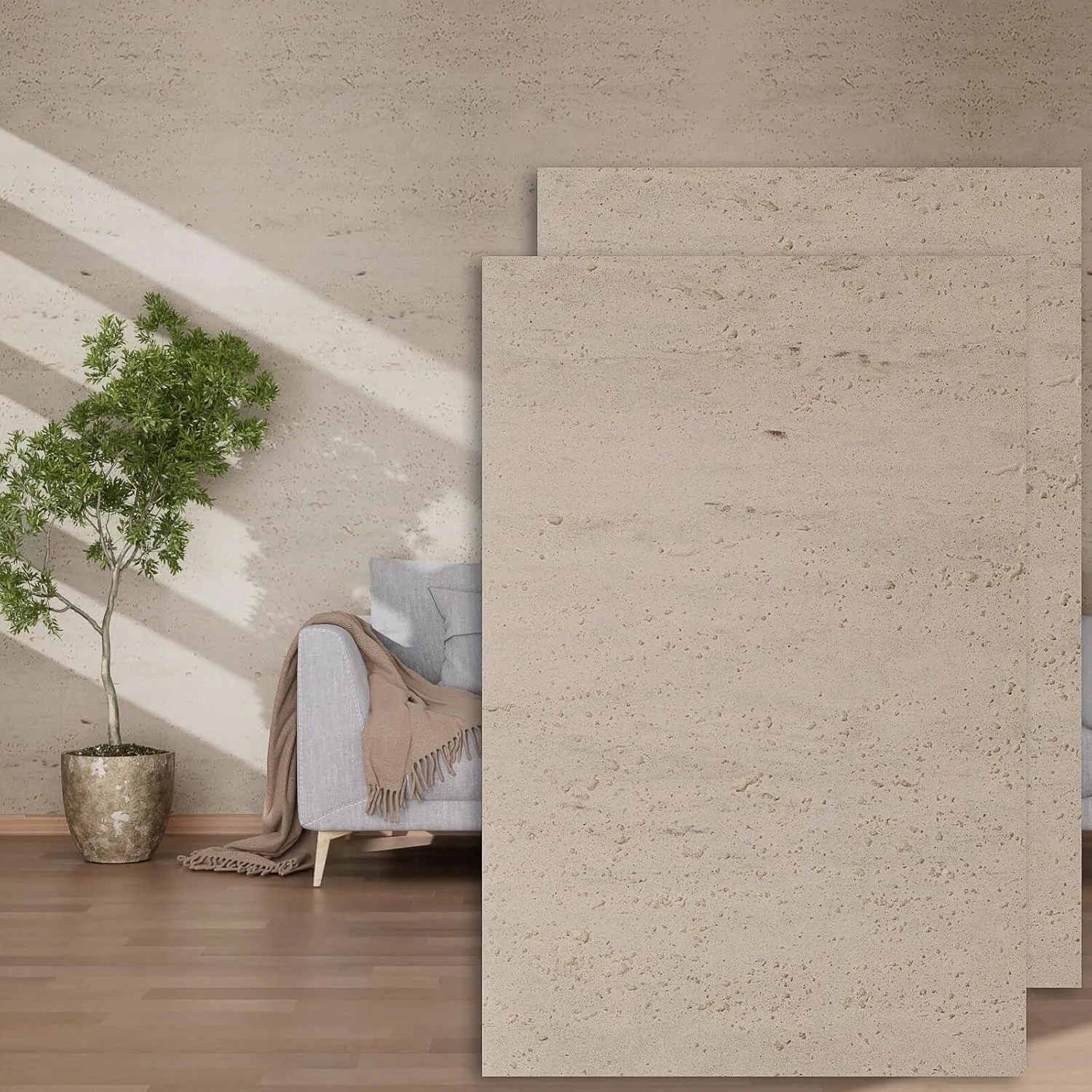 3D Wall Panels - 4PCS 47.2"x23.6" Faux Stone Wall Covering - MCM Modified Clay Material for Home Art, Accent Brick, Modern Exterior/Interior Decoration, Covering 31 sq.ft White