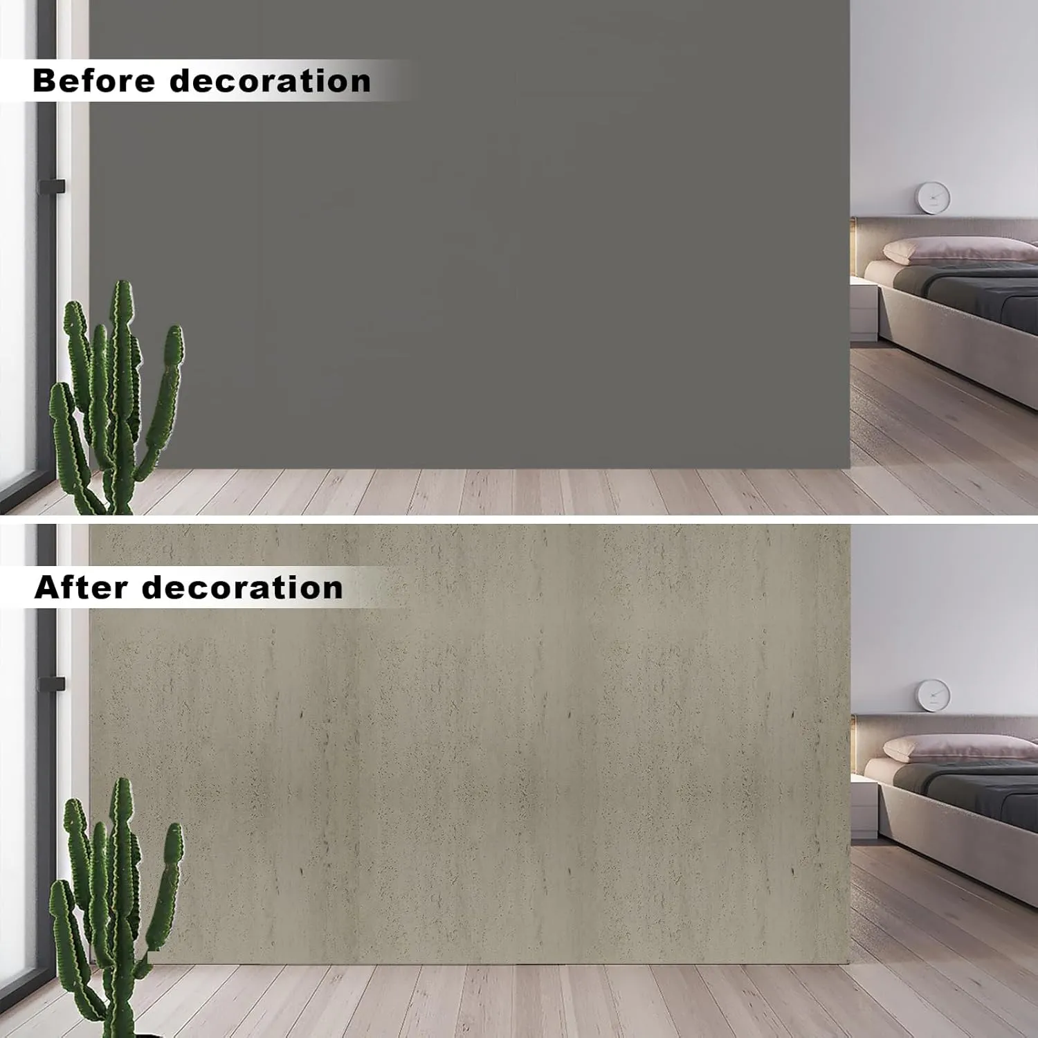 3D Wall Panels - 4PCS 47.2"x23.6" Faux Stone Wall Covering - MCM Modified Clay Material for Home Art, Accent Brick, Modern Exterior/Interior Decoration, Covering 31 sq.ft White