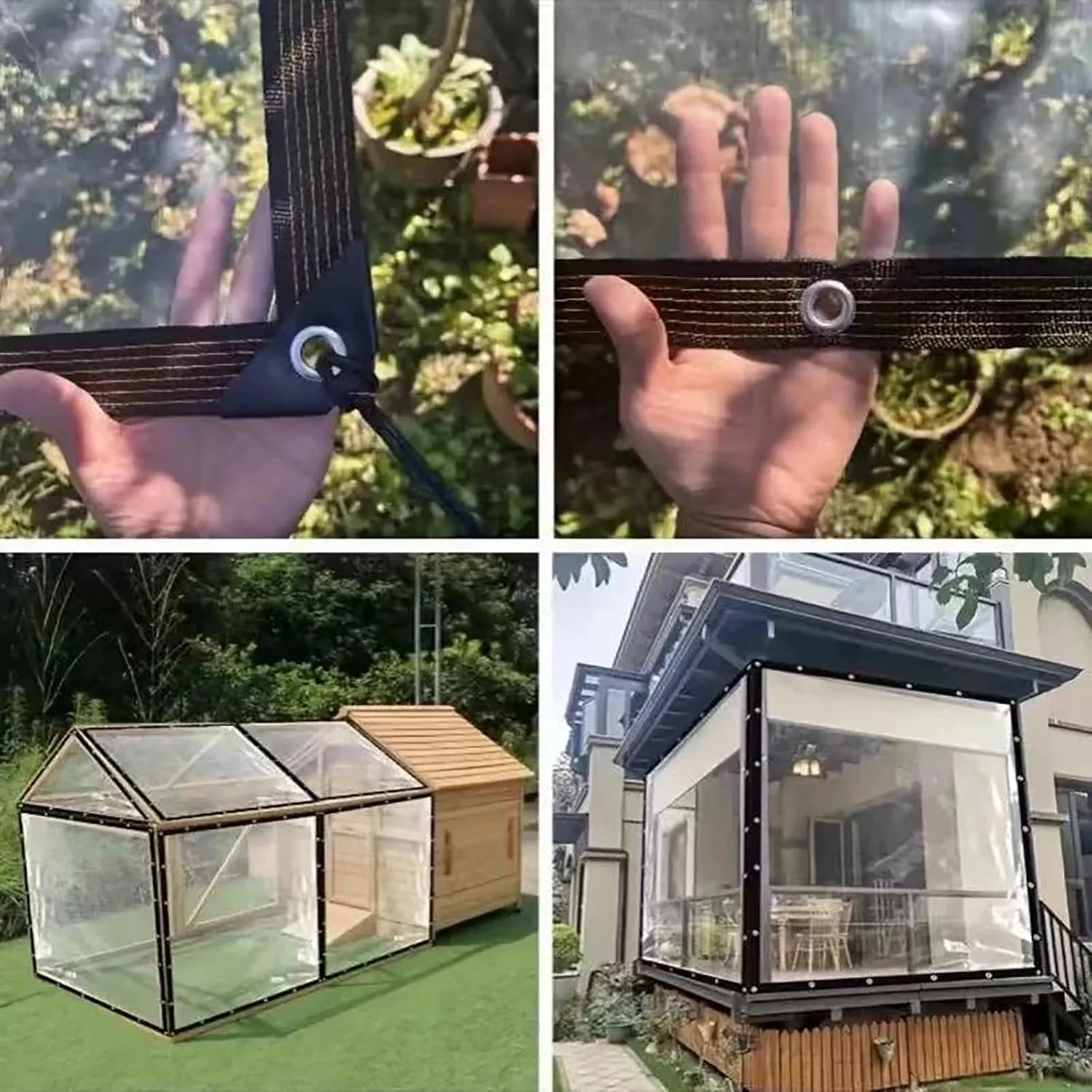 3X7 FT, 7X10 FT,16X26ft Clear Waterproof Tarps,Clear Greenhouse Heavy Duty Tarp,Tarpaulin Transparent of Patio,for Garden Winter(7x16 ft(2x5m))