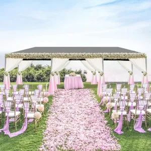 3X9m Canopy Tent with Sidewalls, Heavy Duty Party Tent, Easy Up Outdoor Event Tent for Backyard, Beach, Patio Furniture Accessories 3 x 9m Waterproof Foldable Tent Dark Gray