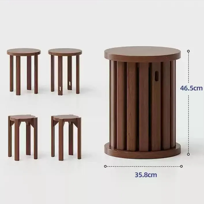 4-in-1 Stackable Stools Side Table